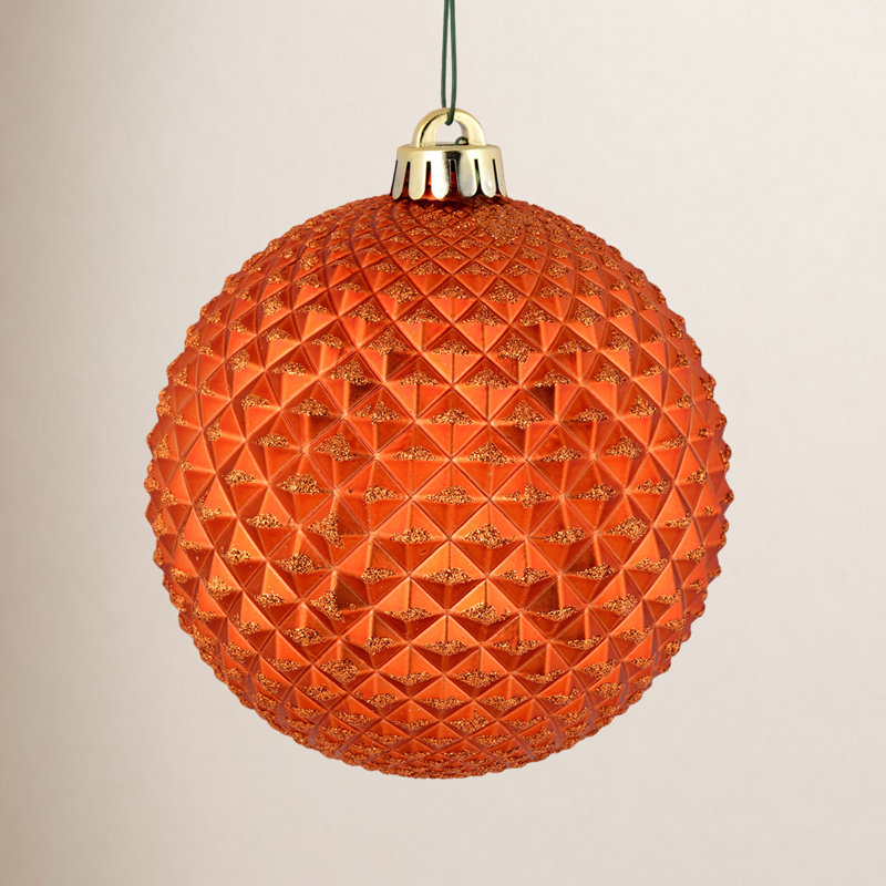 Ornement boule Durian Glitter, Orange brûlé