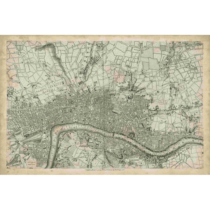 Carte de la grille de Londres VII, H 12 po x l 18 po