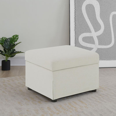 Repose-pieds avec rangement relevable hydraulique Merced Beige