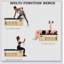 Banc de musculation réglable Soozier avec support de rangement et corde de résistance pour la gymnastique à domicile, idéal pour l'entraînement en force des bras et de la commode