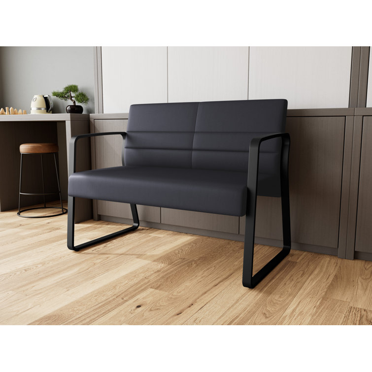 Waterfall Waiting Reception Loveseat Sled Base Metal Frame