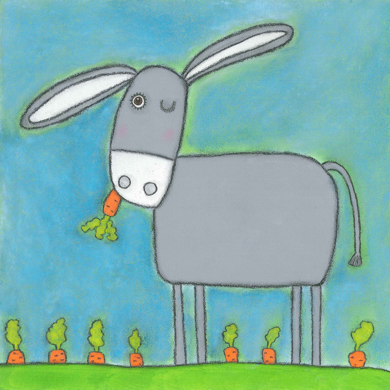 "Winking Donkey" Print on Wrapped Canvas, 48" H x 48" W x 1.5" D