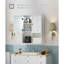Armoire murale de salle de bain avec capteur de mouvement à DEL, armoire à pharmacie en bois, armoire de rangement au-dessus de la toilette avec charnières tampons et tablette réglable - blanc moderne