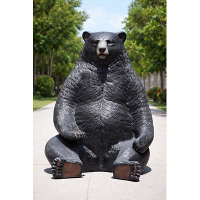 Jumbo Sitting Black Bear With Gelcoat