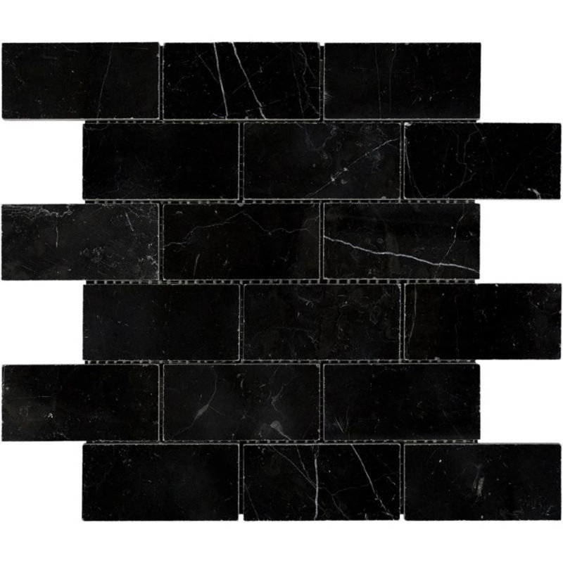 Carreau de mosaïque à joint brique en marbre 2 po x 4 po