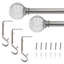 Ensemble de tringle à rideaux simple 3/4 "avec fleurons en boule craquelée / nickel brossé-2072150842