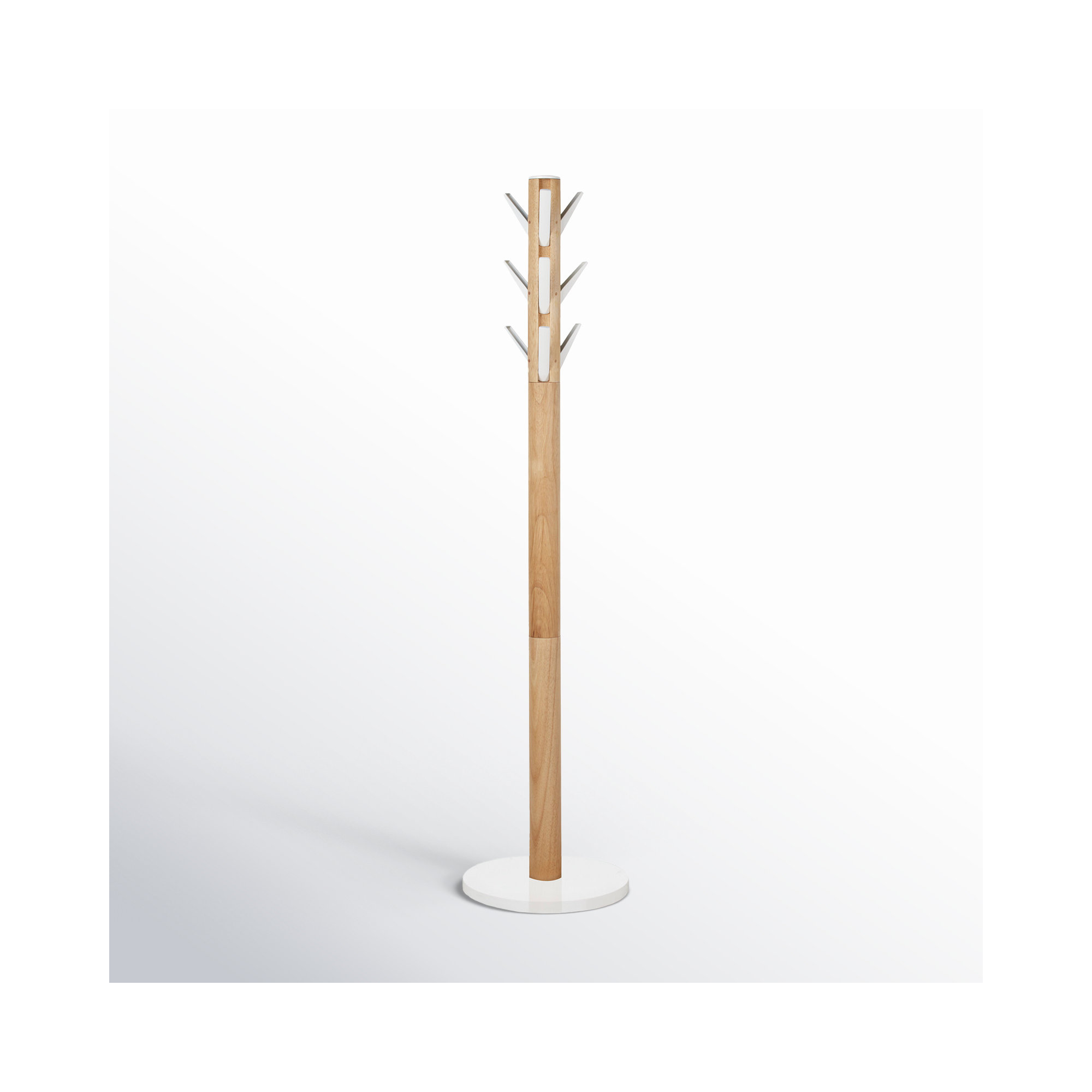 9 - Hook Freestanding Coat Rack, Natural