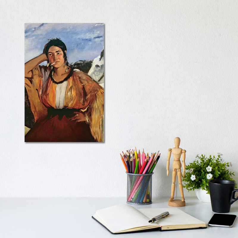 Gypsy with a Cigarette by Edouard Manet - 1 Piece Wrapped Canvas Wall Art, 20.32 cm H x 30.48 cm W