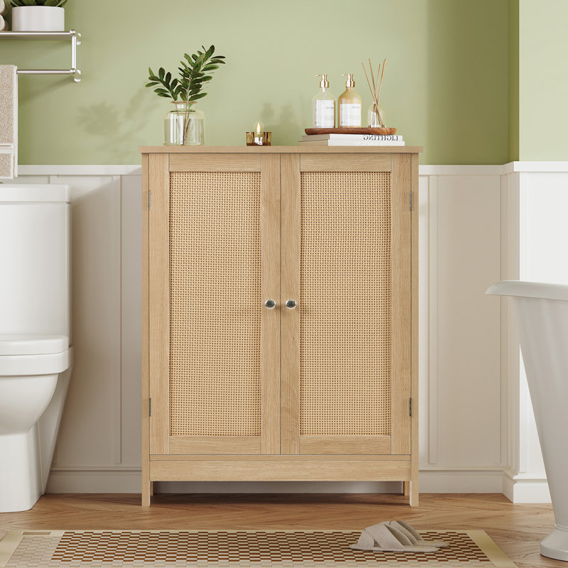 Armoire de rangement avec 2 portes et 2 tablettes, 3 hauteurs disponibles, Nature