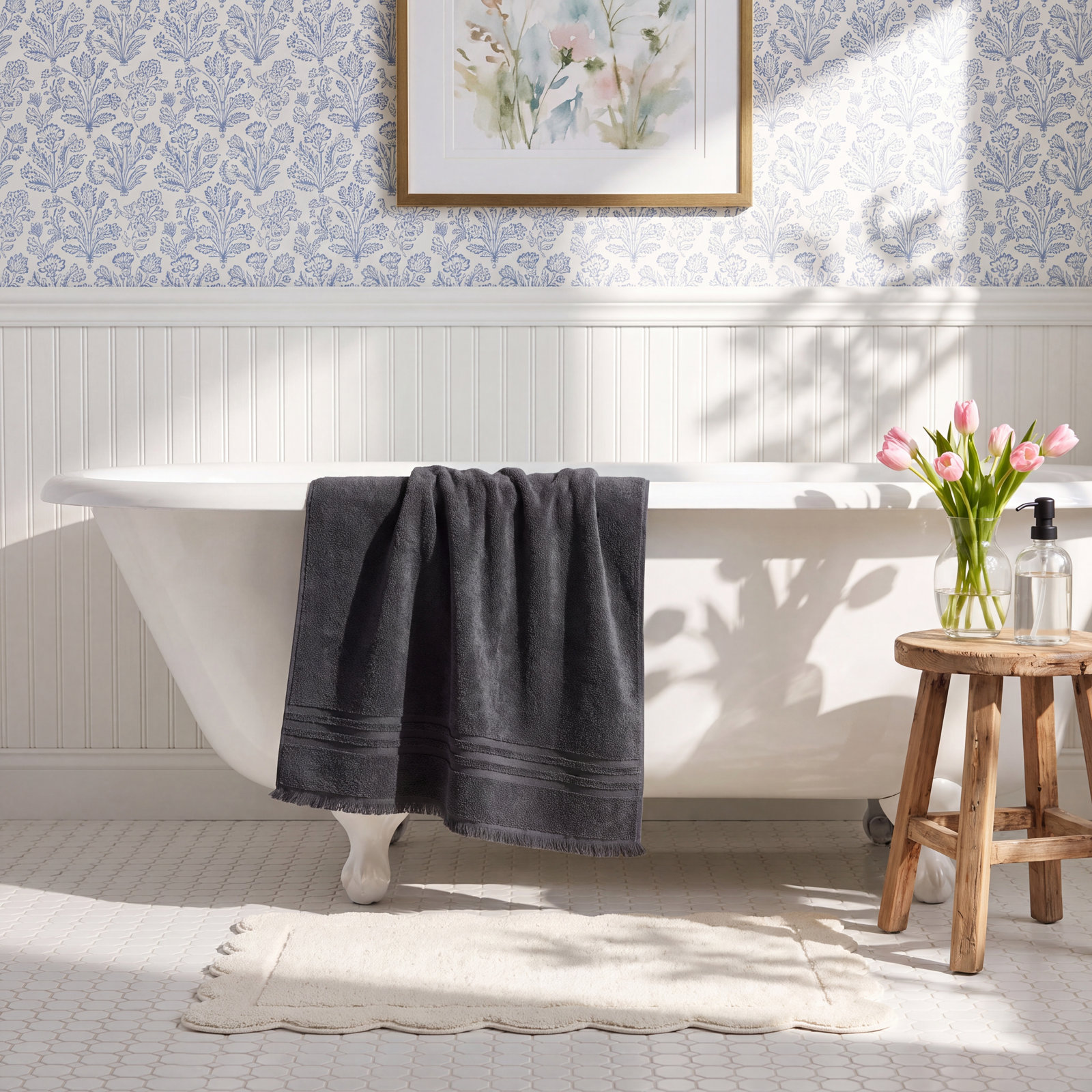 Turkish Cotton Bath Towel, Coal