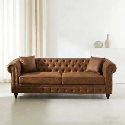 Canapé Chesterfield 85,5 po en tissu Tech