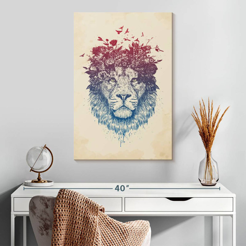 Brampt Floral Lion, 30" H x 20" W