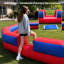Fosse à balles GaGa 2 couches avec souffleur interne Wellcomer 22FT, terrain portatif léger pour les jeux dans la cour, les écoles et les loisirs en famille - rouge et bleu-124256784-124256779