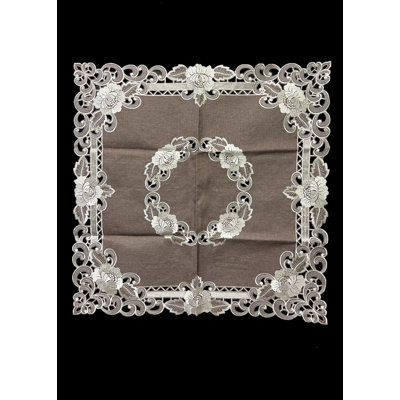 Nappe carrée brodée Cocoa Linen