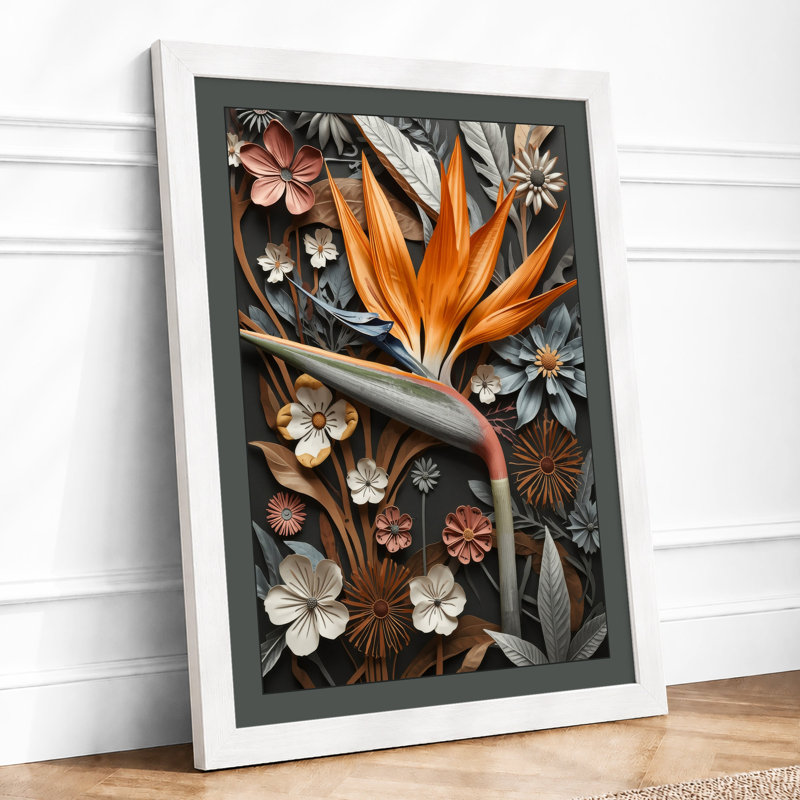 Preserved Study Botanical - Framed Print, A2 - 59.4 x 42.0 cm, White