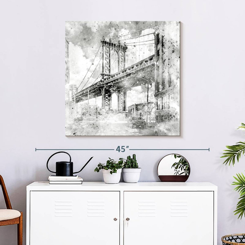 Lilie NYC Manhattan Bridge Monochrome