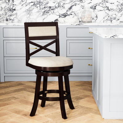 Tabouret pivotant à hauteur de comptoir 24 po avec siège en tissu respirant doux