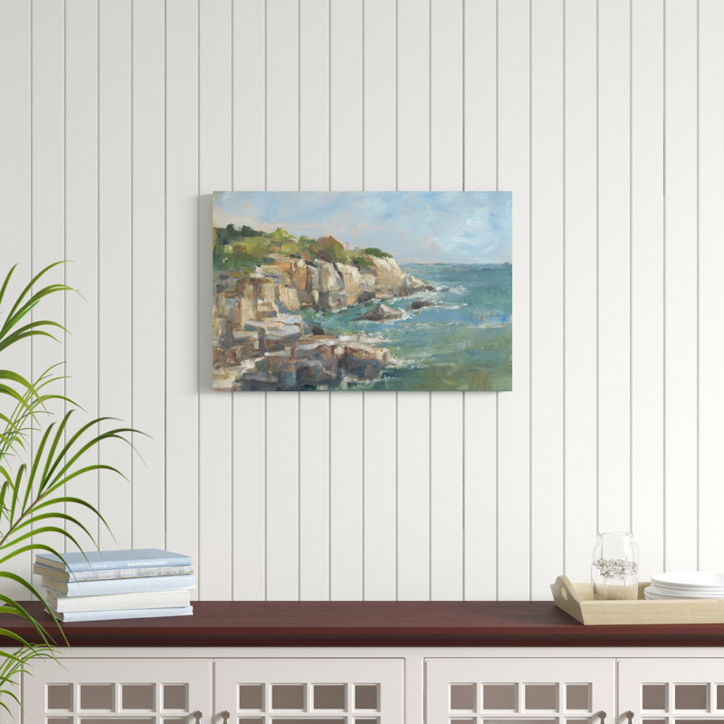 «Impasto Ocean View I», peinture sur toile, H 20 po x l 30 po
