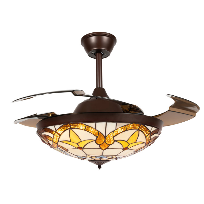Tellaro 42" 4 Blades Ceiling Fan Light 6 Speed 3 Color LED with Remote