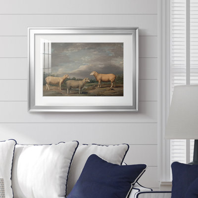 «Three Sheep in a Landscape» par James Ward, toile tendue avec châssis, v. début du 19e siècle