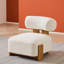 Méridienne Modern Boucle avec structure en bois massif et dossier roulé, fauteuil confortable pour le salon, la chambre à coucher ou le bureau-356342604
