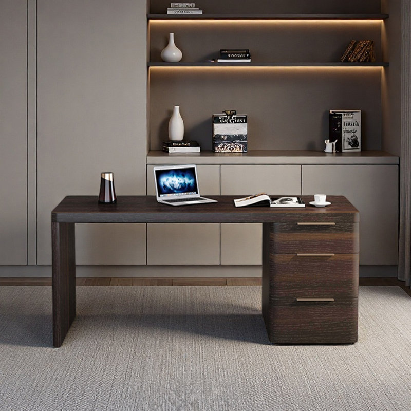 Office desk simple for home study/reading, 29.53" H x 62.99" W x 23.62" D, Tan