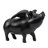 Flying Pig Sculptural Accent  Set of 2  7" x 3" x 5.5"  Black