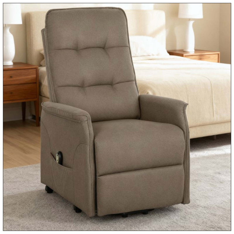 Power Lift Chair For Elderly Remote Control Side Pockets, Coffee