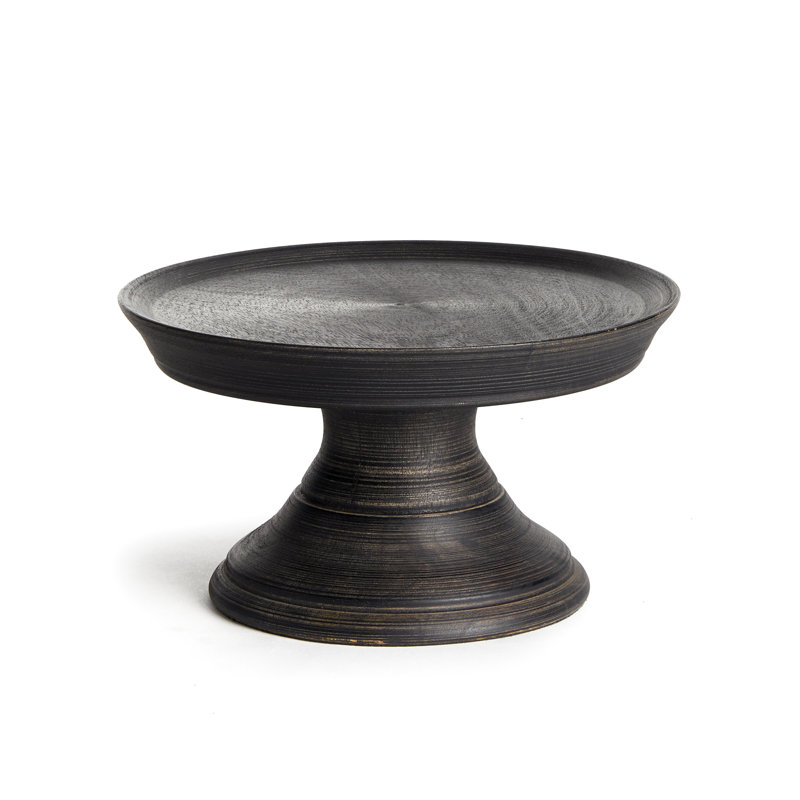 Alely Solid Wood Round Decorative Tray, 5" H x 9" W x 9" D, White