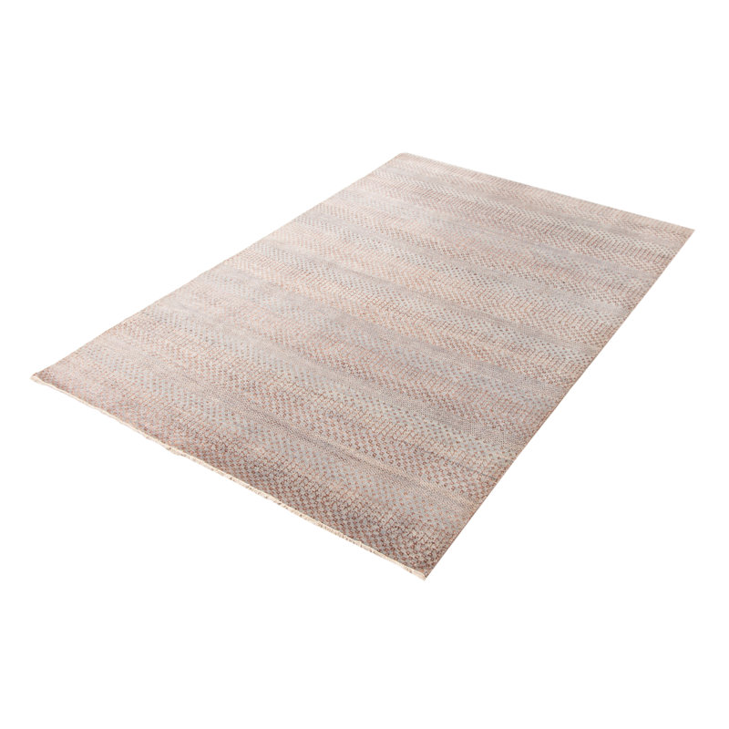 Tapis gris ombre en soie 6 pi 0 po x 8 pi 11 po