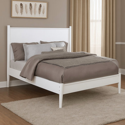 Lit plateforme en bois blanc Mid-Century