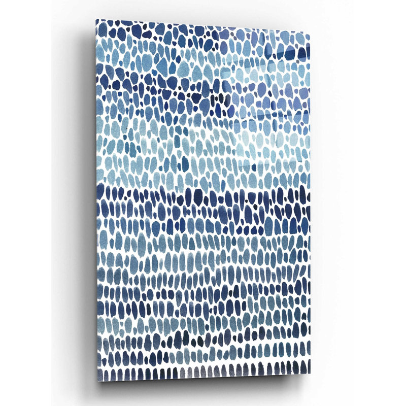 «Blue progression I» par Tim O'Toole, art mural en verre acrylique, H 16 po x l 12 po x P 0,13 po