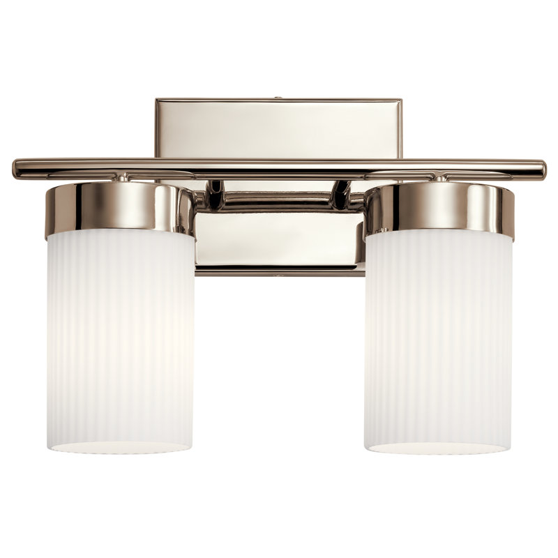 Éclairage pour salle de bain 2 lumières Ciona, Nickel poli