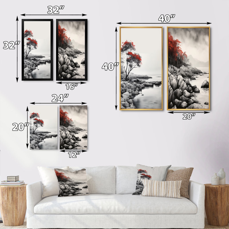 2 pièces sur toile - Coastal Whispers, H 32 po x l 32 po, Toile tendue