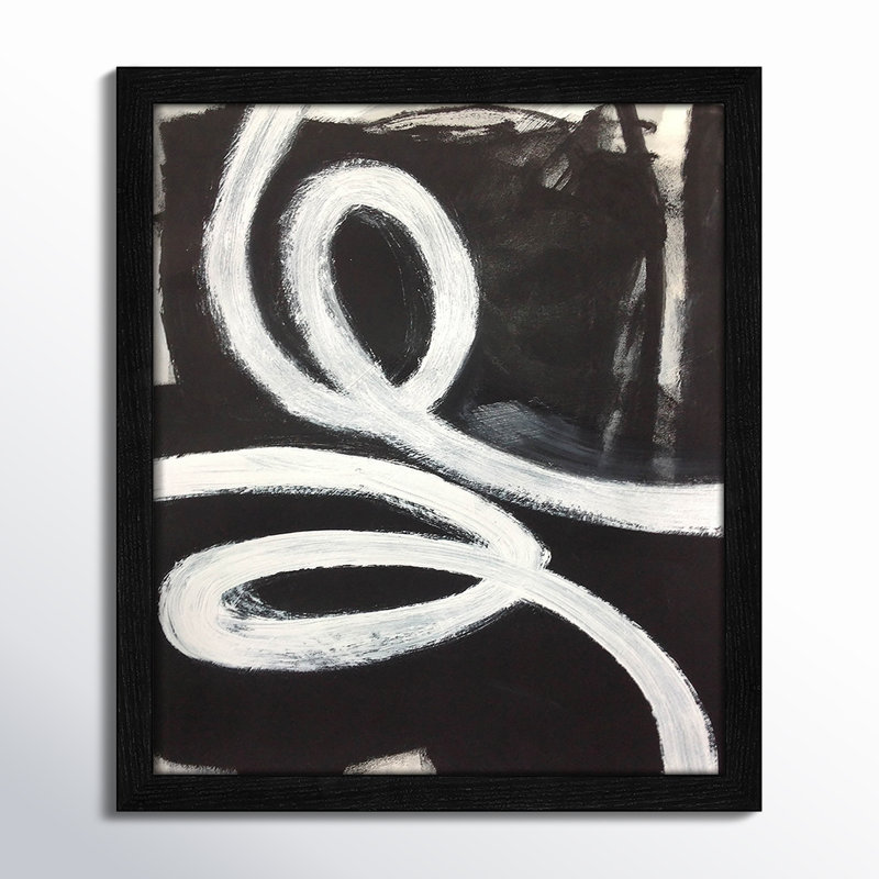 Ansonia Swirly Swirls I sur papier par impression, H 15 po x l 13 po x P 0,75 po, Cadre mince noir sans cadre