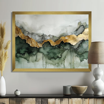 Éthérique éthéré de marbre Calacatta émeraude I - peinture abstraite, décoration murale