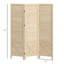 Cloison d'intimité en bois naturel, écran pliant portatif de 4,7 pi de hauteur pour bureau à domicile avec barrière de commodité, durabilité de la cloison