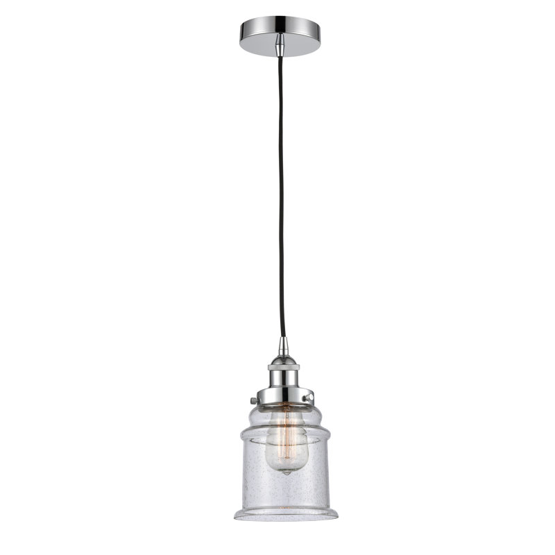 Luminaire suspendu cylindrique à 1 lumière Amiriya, H 11 po x l 6 po x P 6 po, Chrome poli