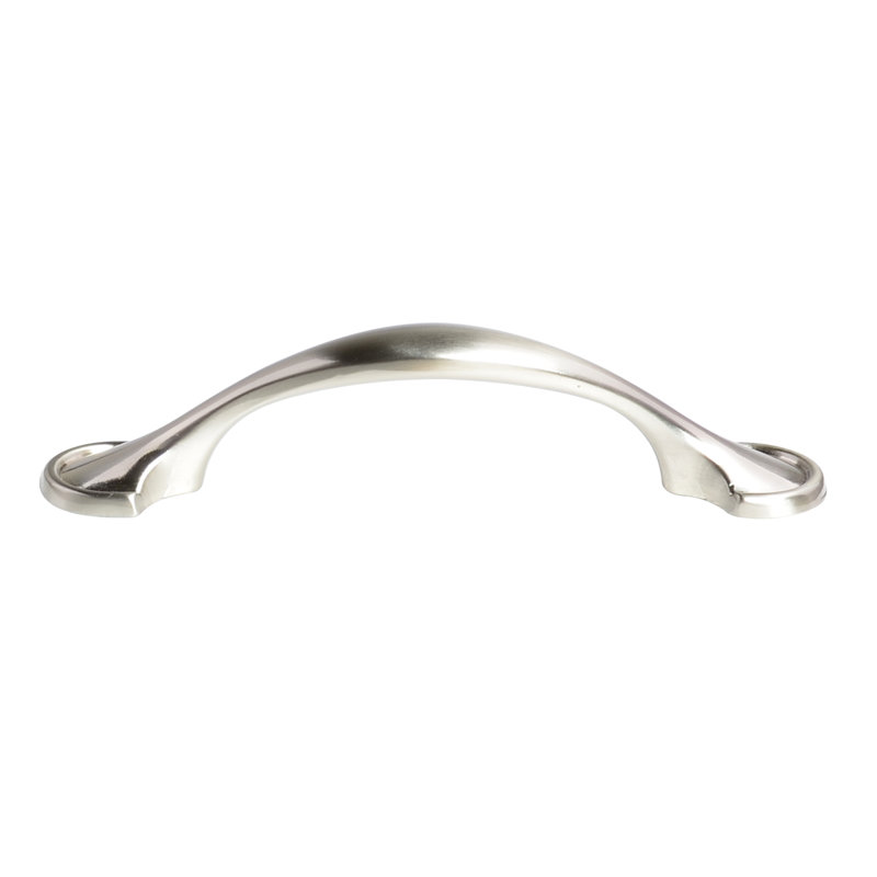 Ensemble de poignées courbées 3 po Traditional, Nickel satiné