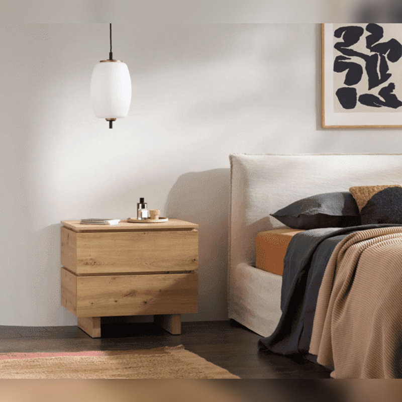 60cm W Manufactured Wood Bedside Table