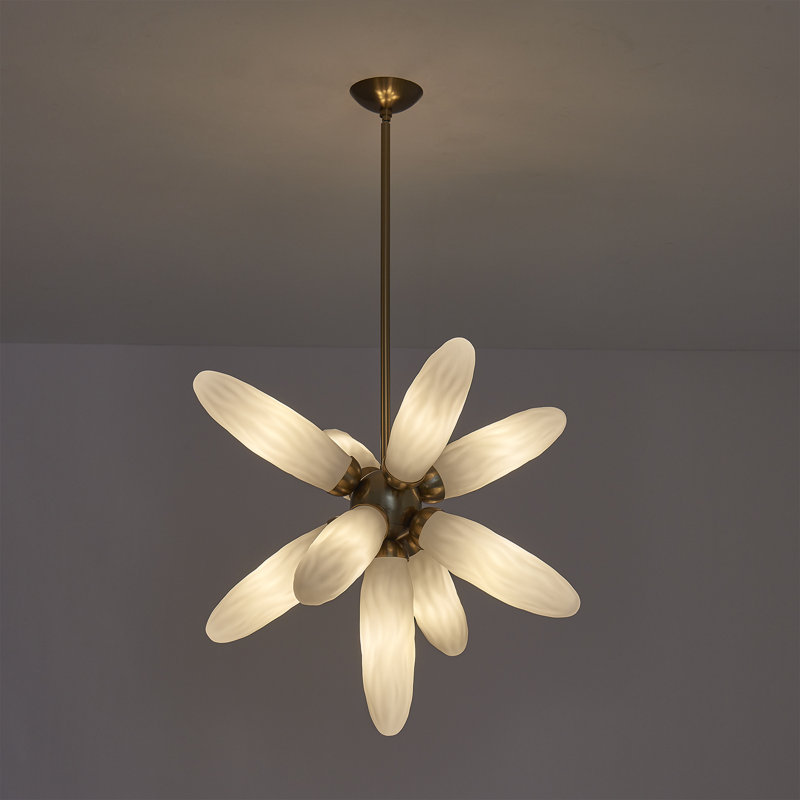 Crest 9 LT Winter Brass Pendant Kalco