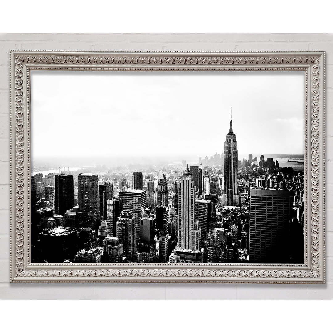 New York Empire State Skyline B N W - Einzelne Bilderrahmen Kunstdrucke