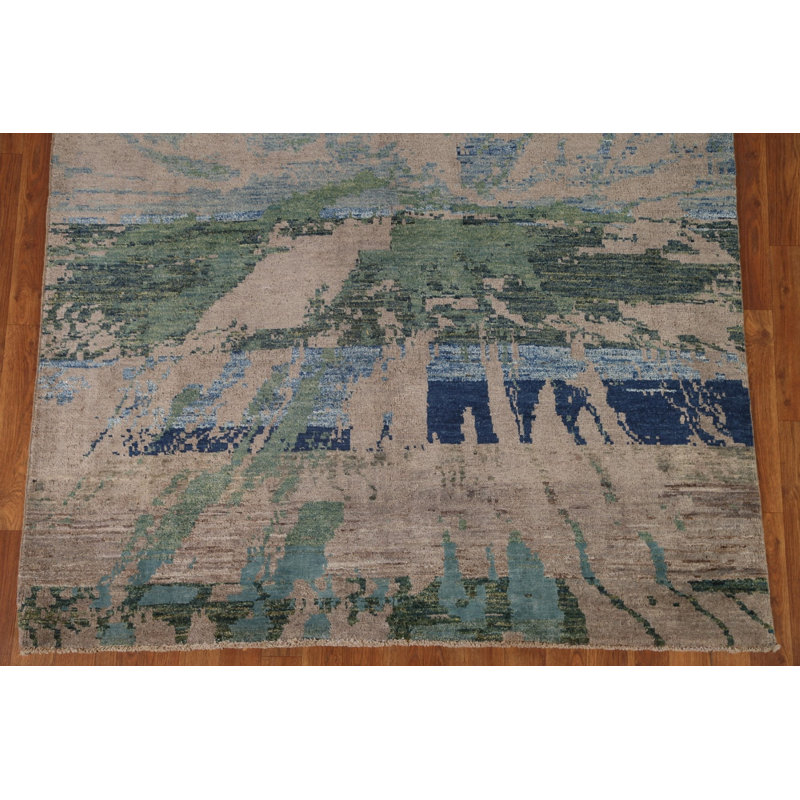 Tapis abstrait en laine Gabbeh Kashkoli fait à la main 5 x 6