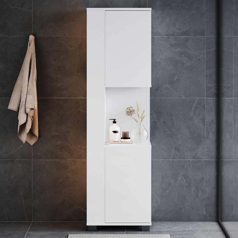 Bathroom Storage, 138x40x30cm Tall Linen Cabinet