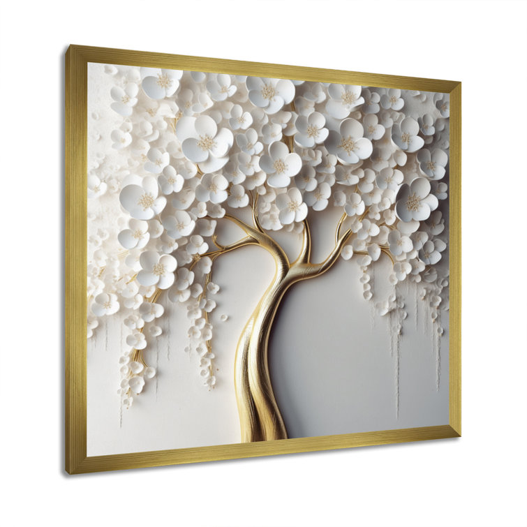 Arunveer " White Orchid Tree Garden Of Branches VII " on Canvas