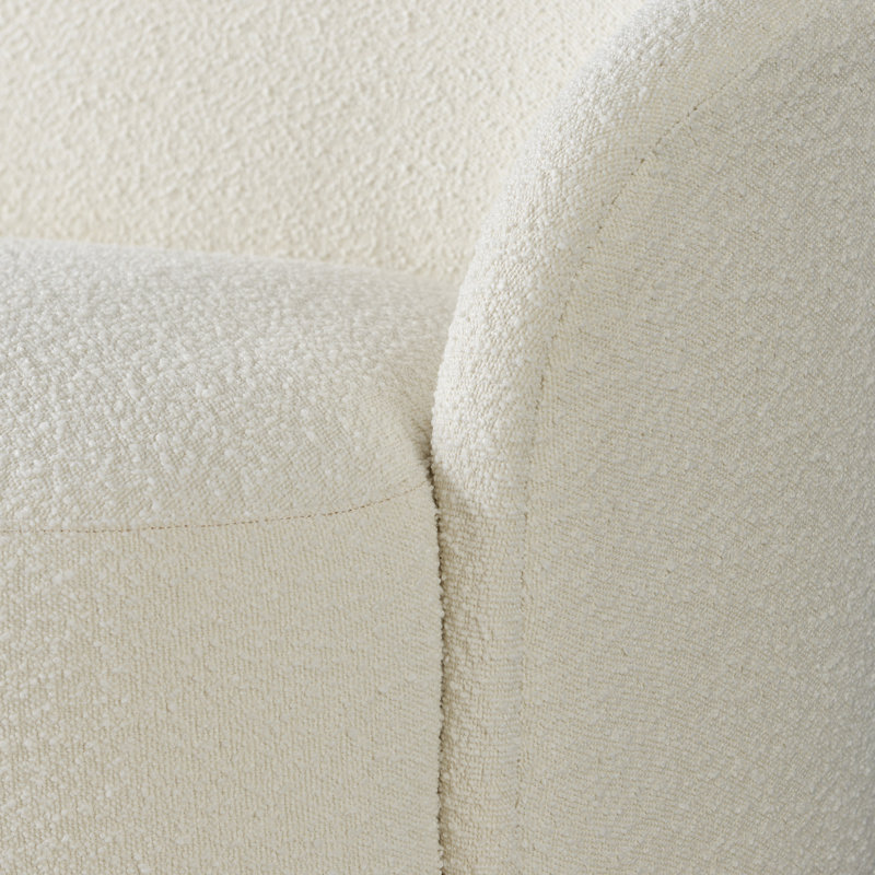 90'' Wide Boucle Upholstered 3-Seater Sofa, Cream