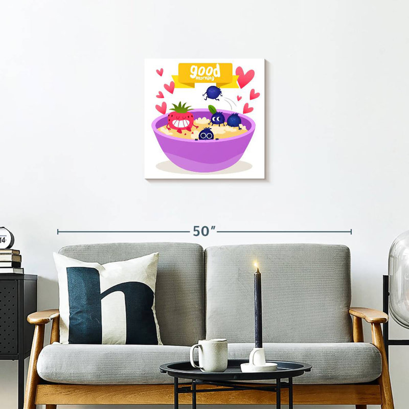Caricature de petit-déjeuner, H 20 po x l 20 po