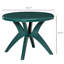 Table de patio ronde en plastique de 94,3 cm (37,15 po) avec trou pour parasol - Idéale pour les repas en plein air au bord de la piscine, dans le jardin ou près de l'eau. Construction antidérapante.