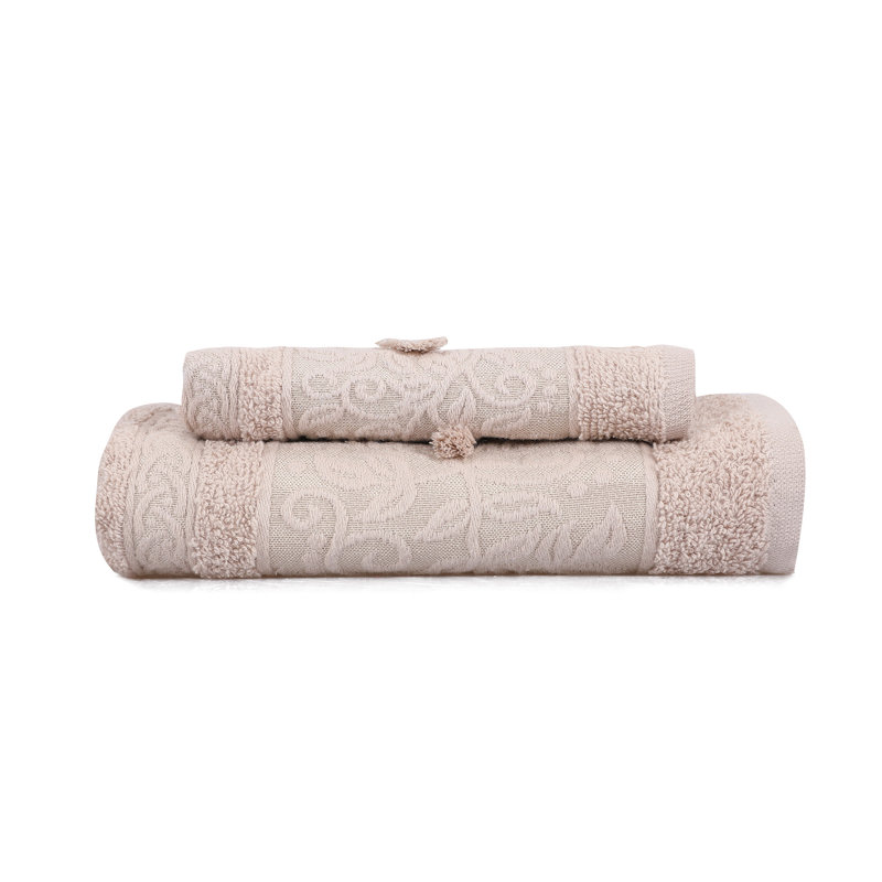 Ensemble de serviettes 100% coton 2 pièces Ruzgar, Cappuccino