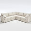 Confortable en forme de L, canapé modulaire à 5 places, revêtement beige avec tissu en lin doux et canapé modulaire haute éponge, structure rembourrée en mousse rembourrée-1280329899-1280329940
